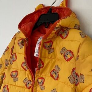 Robeez Ro + Me Yellow Orange Coat Jacket Lion Print Size 24 Months